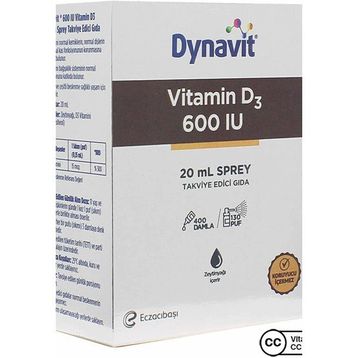 Dynavit Vitamin D3 600 IU İçeren 10 ml Sprey