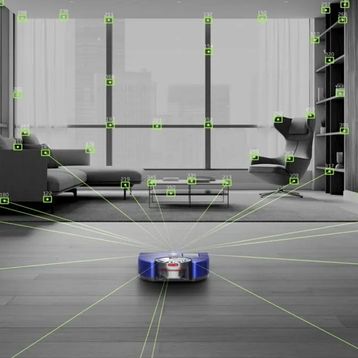 Dyson 360 Vis Nav Mavi/Nikel Robot Süpürge