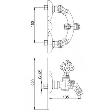 E.C.A 102206001 Osmanlı Aplike Eviye Lavabo Batarya