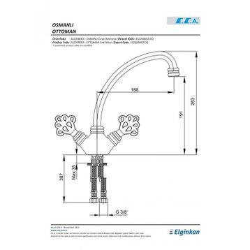 E.C.A 102208003 Osmanlı Mutfak Eviye Bataryası