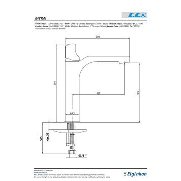 E.C.A 104108983 Myra Orta Boy Lavabo Bataryası