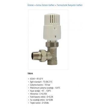E.C.A 602120755 TRV 4 l Termostatik Radyatör Valfi