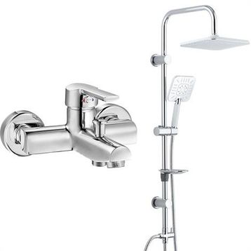 E.C.A Delta Banyo Bataryası + T-May Banyo Çamlıca Kare Tepe Paslanmaz Krom Duş Seti
