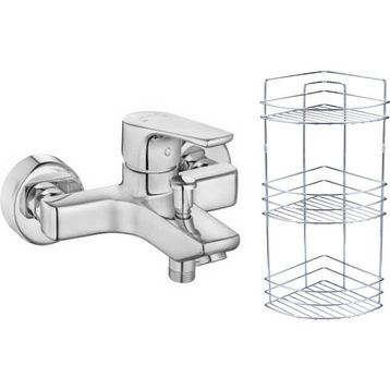 E.C.A Niobe Banyo Bataryası 482 ve Metal Süngerlik 3'li Köşe Raf 2'li Set