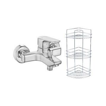 E.C.A Niobe Banyo Bataryası 482 ve Metal Süngerlik 3'li Köşe Raf 2'li Set