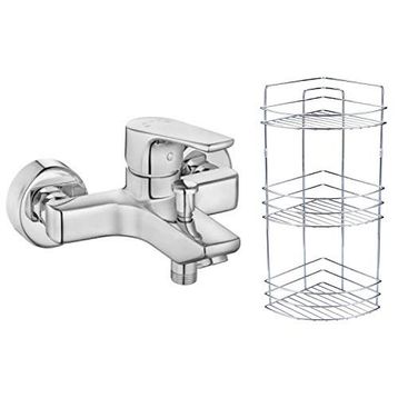 E.C.A Niobe Banyo Bataryası 482 ve Metal Süngerlik 3'li Köşe Raf 2'li Set