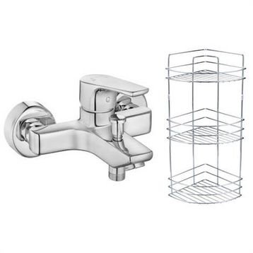 E.C.A Niobe Banyo Bataryası 482 ve Metal Süngerlik 3'li Köşe Raf 2'li Set