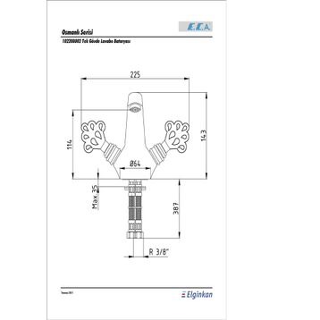 E.C.A Osmanlı Tek Gövde Lavabo Bataryası