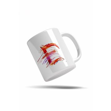 E Harf Porselen Kupa Bardak
