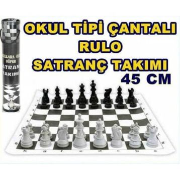 E Hediyelik MEB Onaylı Rulo Satranç Takımı Okul Tipi Satranç Takımı Set