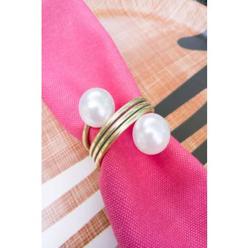E-Sanat Evi Gold Galvaniz Kaplama Trio Steel İncili 6 Adet Peçete Yüzüğü