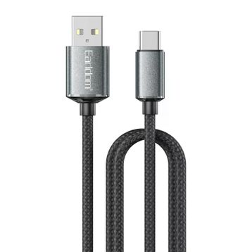Earldom EC-200C 2M 3A USB to Type-C Siyah Hızlı Şarj Kablosu