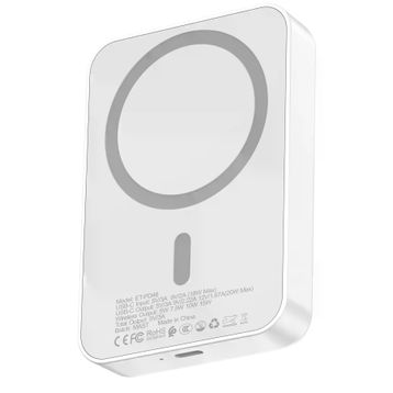 Earldom PD48 10.000 mAh 15W Beyaz Kablosuz Şarj ve 20W Type-C Çıkışlı PD Hızlı Şarj Powerbank