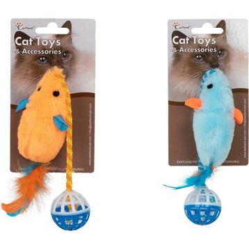 Eastland 28 cm Tüylü Zilli Peluş Fare Kedi Oyuncağı