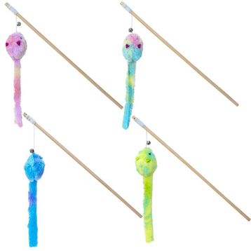 Eastland Ahşap Saplı Peluş Fareli 40 cm Kedi Oltası