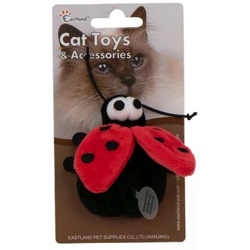 Eastland Catnipli Peluş Dijital Sesli Uğur Böceği Kedi Oyuncağı