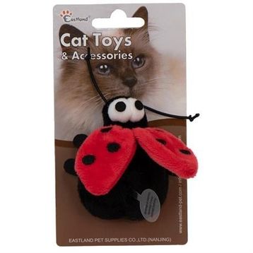 Eastland Catnipli Peluş Dijital Sesli Uğur Böceği Kedi Oyuncağı