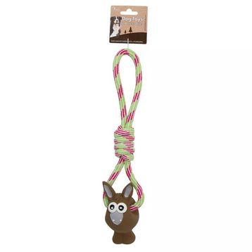 Eastland Düğümlü Stres İpli Peluş Eşek 42 cm Köpek Oyuncağı