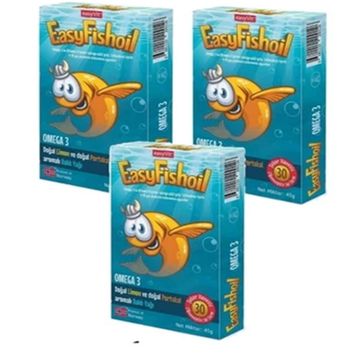 EasyFishoil Omega 3 Limon Portakal Aromalı Çiğnenebilir 3x30 Jel Form Balık Yağı