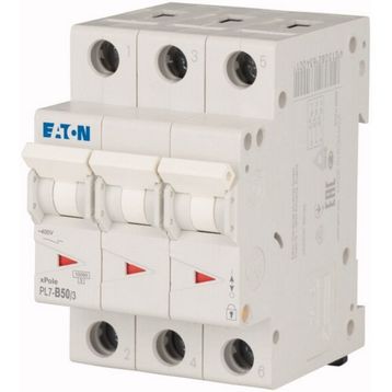 Eaton 10kA - B eğrisi - 3x50A Minyatür Devre Kesici