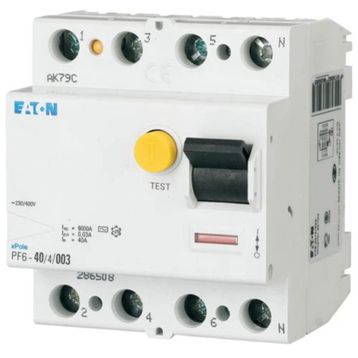 Eaton PF6-40/4/003 AC Tipi 4X40A 6KA 30MA Kaçak Akım Koruma Şalteri