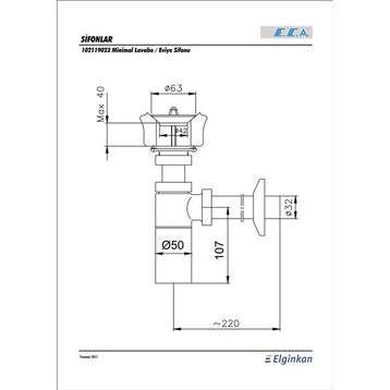 ECA 2102119023 Minimal Lavabo-Eviye Sifonu
