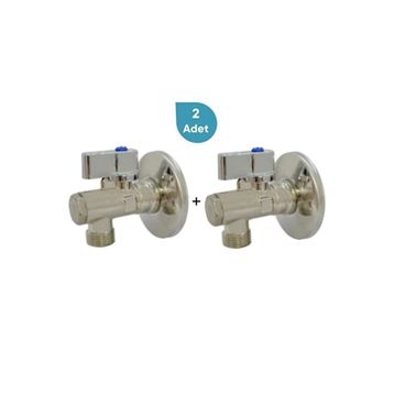 Eca 602111048-2 Rozet Dahil 1/2 inç Krom Volanlı 2 Adet Filtreli Ara Musluk