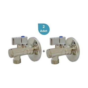 Eca 602111048-2 Rozet Dahil 1/2 inç Krom Volanlı 2 Adet Filtreli Ara Musluk