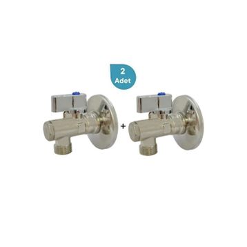Eca 602111048-2 Rozet Dahil 1/2 inç Krom Volanlı 2 Adet Filtreli Ara Musluk