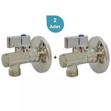 Eca 602111048-2 Rozet Dahil 1/2 inç Krom Volanlı 2 Adet Filtreli Ara Musluk