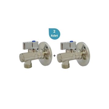Eca 602111048-2 Rozet Dahil 1/2 inç Krom Volanlı 2 Adet Filtreli Ara Musluk