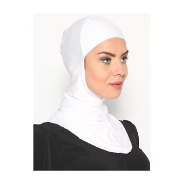 Ecardin Beyaz Boyunluklu Hijab Bone
