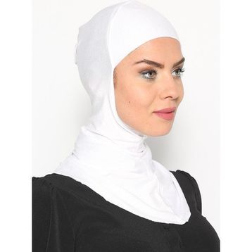 Ecardin Beyaz Boyunluklu Hijab Bone
