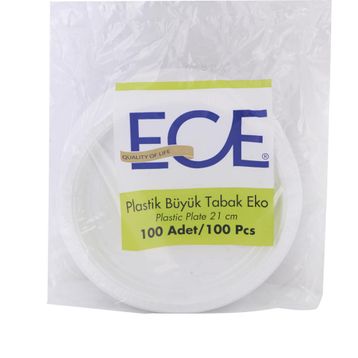 Ece 21 cm 100'lü Plastik Tabak