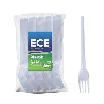 Ece Eko Beyaz 100'lü Plastik Çatal