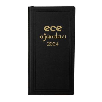 Ece Ticari Asya 17x33 cm Siyah Ajanda