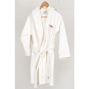 Ecocotton %100 Organik Pamuk Nakışlı Nina Kız Çocuk Bornoz