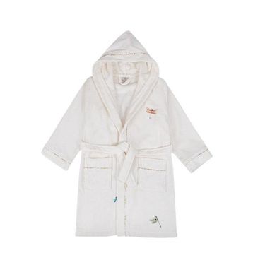 Ecocotton %100 Organik Pamuk Nakışlı Nina Kız Çocuk Bornoz