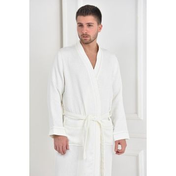 Ecocotton Alessa Krem Erkek Bornoz