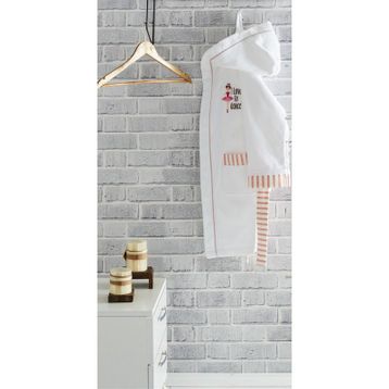 Ecocotton Balerin Beyaz Organik Pamuk 9-10 Yaş Çocuk Bornozu