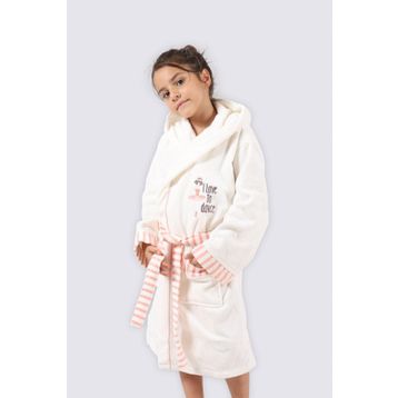 Ecocotton Balerin Beyaz Organik Pamuk 9-10 Yaş Çocuk Bornozu