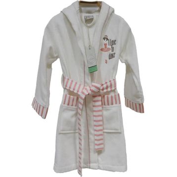 Ecocotton Balerin Krem 3-4 Yaş Çocuk Bornoz