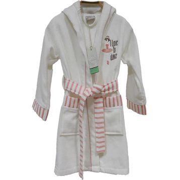 Ecocotton Balerin Krem 3-4 Yaş Çocuk Bornoz