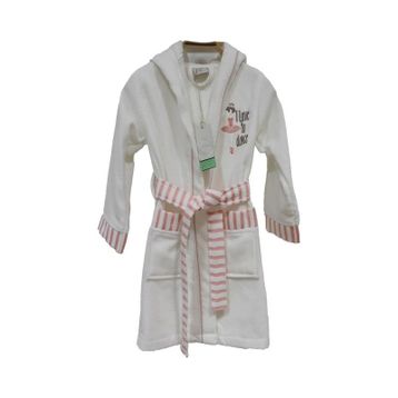 Ecocotton Balerin Krem 3-4 Yaş Çocuk Bornoz
