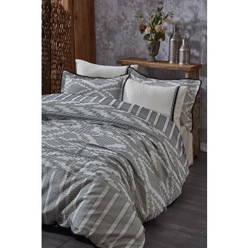 Ecocotton Colossae Siyah Organik Pamuk Çift Kişilik Nevresim Takımı