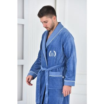 Ecocotton Derin Koyu Mavi Erkek Bornoz