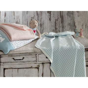 Ecocotton Dream Mavi Örgü Bebek Battaniye