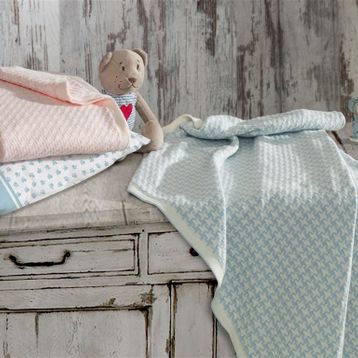 Ecocotton Dream Mavi Örgü Bebek Battaniye