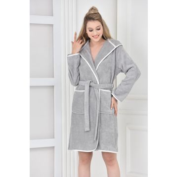 Ecocotton Ecosoft Gri Kadın Bornoz
