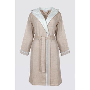 Ecocotton Hasna %100 Organik Pamuk Keten Melanj Terra Kadın Bornoz